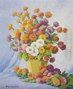 Chrysanthemums by Birger Sandzen