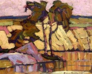 River Landscape With Pines