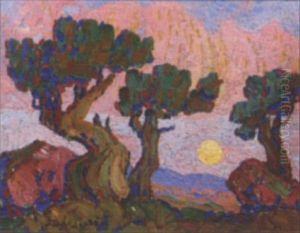 Moonrise In The Mountains, Manitou, Colorado by Birger Sandzen