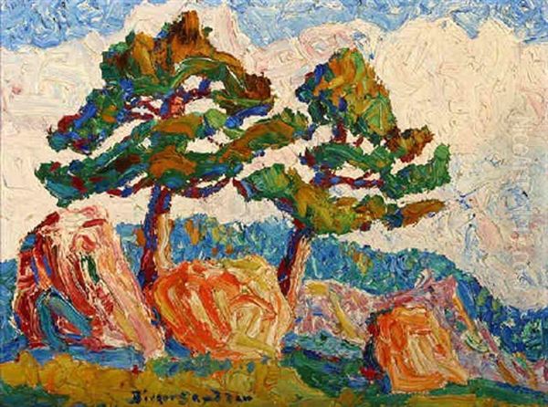 Pines And Rocks - Study Manitou, Colorado - view 1
