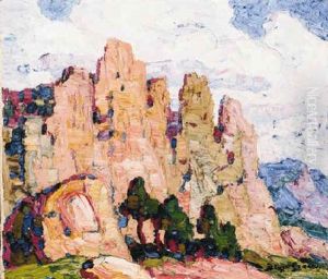 Among The Red Rocks, Manitou, Colorado by Birger Sandzen