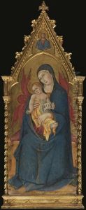 The Madonna And Child Enthroned, Above Them Christ Pantocrator The Madonna And Child Enthroned, Above Them Christ Pantocrator