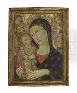 The Madonna And Child With Saint Bernardino Of Siena, A Male Saint And Two Angels The Madonna And Child With Saint Bernardino Of Siena, A Male Saint And Two Angels