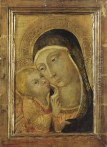 Madonna Mit Kind Vor Goldgrund by  Sano di Pietro