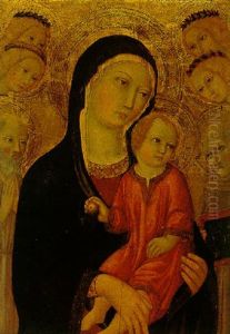 The Madonna And Child With Saint Bernardino Of Siena, A Male Saint And Attendant Angels The Madonna And Child With Saint Bernardino Of Siena, A Male Saint And Attendant Angels