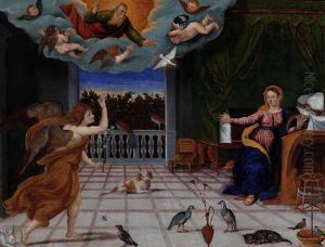 The Annunciation by Francesco di Gerolamo da Santacroce