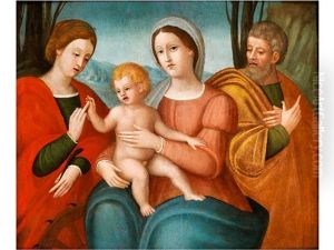 Mystische Vermahlung Der Heiligen Katharina by Francesco Di Simone Da Santacroce