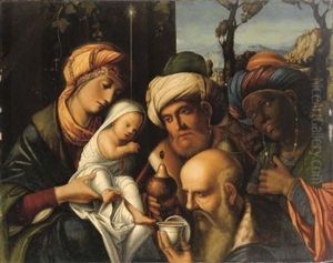 Adorazione Dei Magi by Francesco Di Simone Da Santacroce