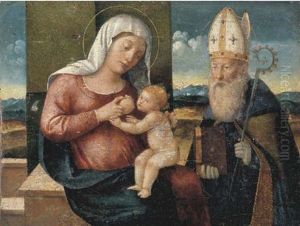 Madonna Con Bambino E Santo Vescovo Madonna Con Bambino E Santo Vescovo