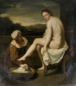 Jeune Femme A Sa Toilette by Jean-Baptiste Santerre