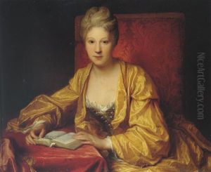 A Portrait Of A Lady (adrienne Le Couvreur?) Reading A Book