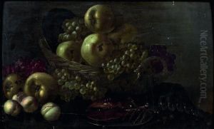 Nature Morte Aux Pommes Et Homard by Johannes Boumann