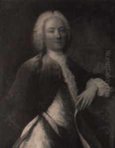 Portrait D'homme Accoude A Une Chaise