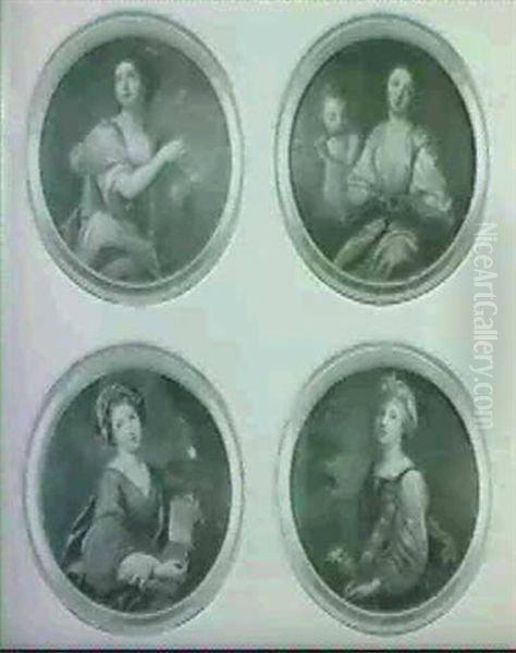Jeune Femme Jouant...[&]jeune Femme Chanteuse [&]la Musicienne [&]jeune Femme A La Partition [circular Shape] - view 1