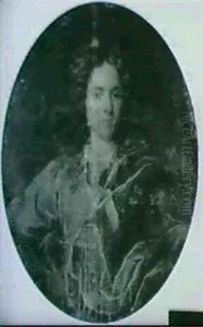 Portrait D'un Gentilhomme En Manteau Bleu by Jean-Baptiste Santerre