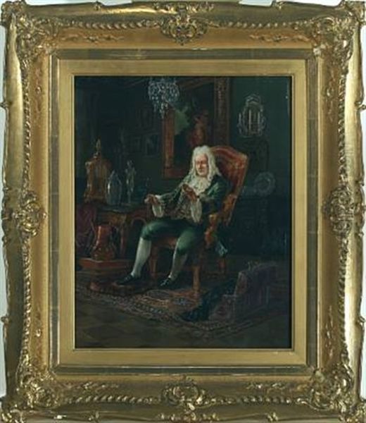 Interior With A Man In A Gilded Armchair - view 1
