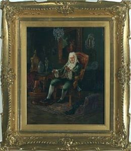 Interior With A Man In A Gilded Armchair Interior With A Man In A Gilded Armchair