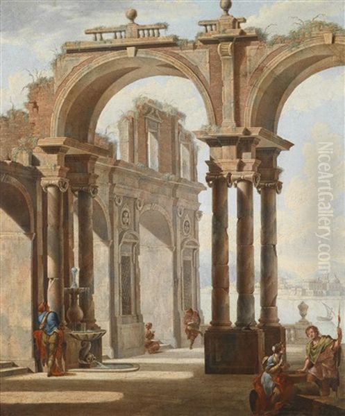 Architekturcapriccio Mit Figuren (+ Another, Similar; 2 Works) - view 1