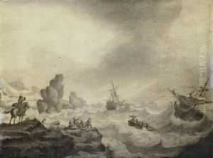 Seesturm An Der Kuste by Cornelis Boumeester