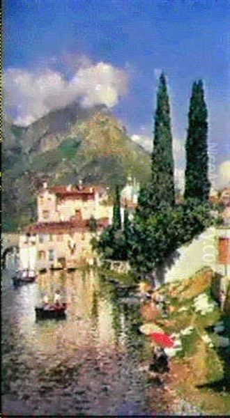 Lavandieres Au Bord D'un Lac Italien - view 1