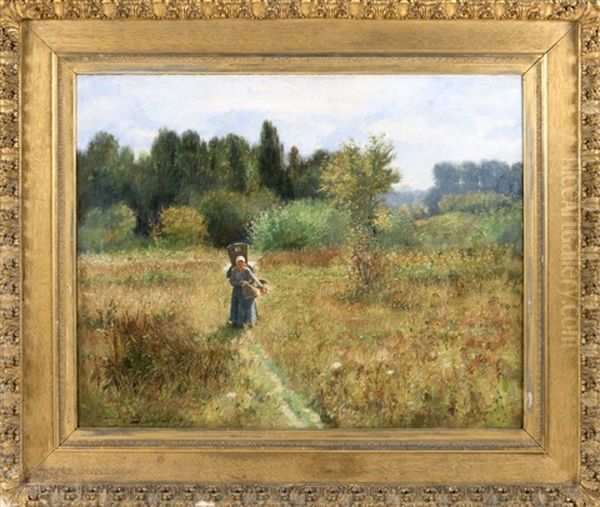 A Young Girl On A Meadow Path - view 1