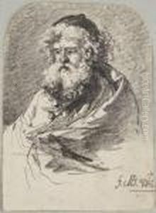 Portrait D'homme Barbu by Michel-Honore Bounieu