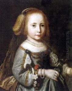 Portrait Of A Girl In A Green Silk Embroidered Dress And Pearl Necklace, Bracelets And Headdress Portrait Of A Girl In A Green Silk Embroidered Dress And Pearl Necklace, Bracelets And Headdress
