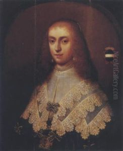 Portrait Of A Lady In A Black Dress With A Flat Lace Collar