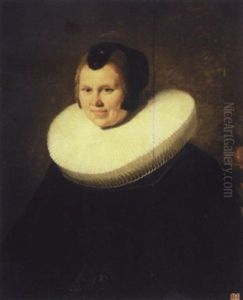 Portrait Of An Elderly Lady Wearing Black With A Large Ruff And Black Headdress