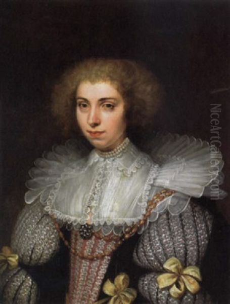 A Portrait Of A Lady In A Beaded Dress - view 1