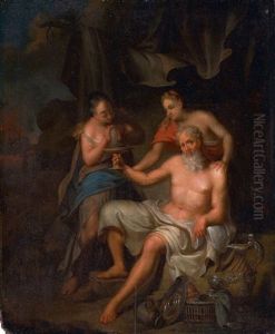 Lot Und Seine Tochter by Philipp (Jacob Philipp van) Santvoort