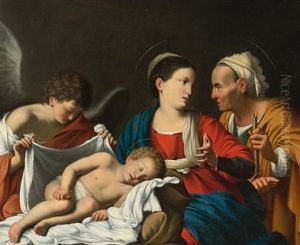 The Madonna And Child With Saint Anne And An Angel (collab. W/studio) by Carlo Saraceni