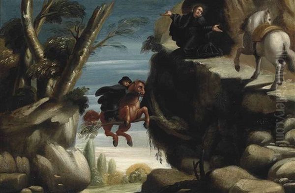 Saint Nicholas Interceding And Saving A Rider And His Horse From Falling Into A Precipice - view 1