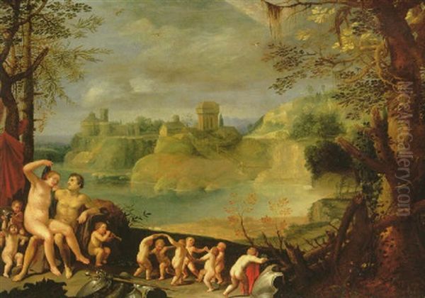 Mars, Venus And Putti In A River Landscape - view 1