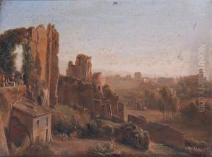 Scene De Ruines Aux Environs De Rome by Josephine Sarazin de Belmont