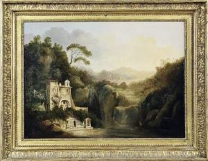 Paysage D'italie Au Monastere Et Aux Ruines