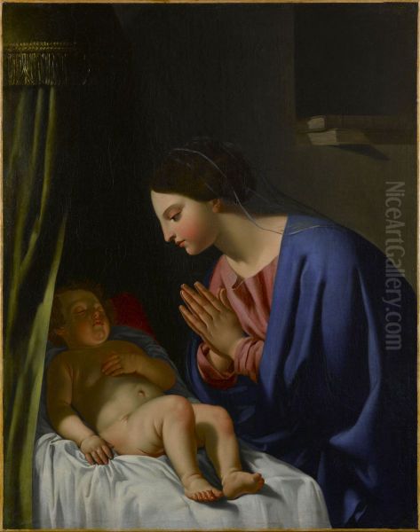 La Vierge Adorant L'enfant Endormi - view 1