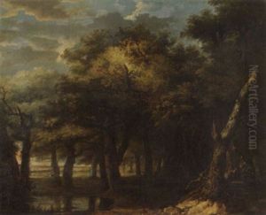 Waldlandschaft Mit Kleinem Teich by Jean Philippe Sarazin
