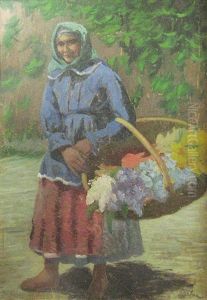 Flower Girl by Gheorghe Sarbu