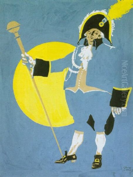 Standing Man With Tall Staff - view 1