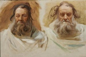 Two Heads Of A Bearded Man (study For Frieze Of The Prophets, Boston Public Library) by John Singer Sargent