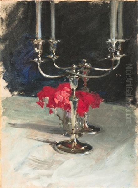 Candelabra With Roses - view 1