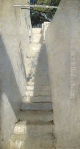 Staircase In Capri (study Of A Staircase; Study Of A Staircase, Capri) by John Singer Sargent