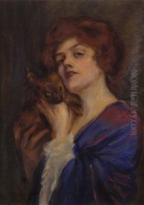 Portrait Einer Rothaarigen Dame Mit Schoshund by John Singer Sargent