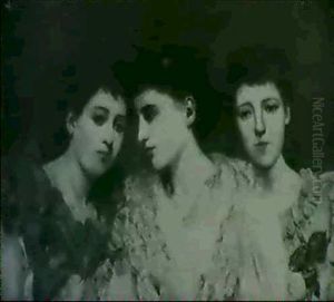 Portrait Of The Capel-davies Sisters - Evelyn, Mary, Constance And Adeline, Bust Lengths by John Singer Sargent
