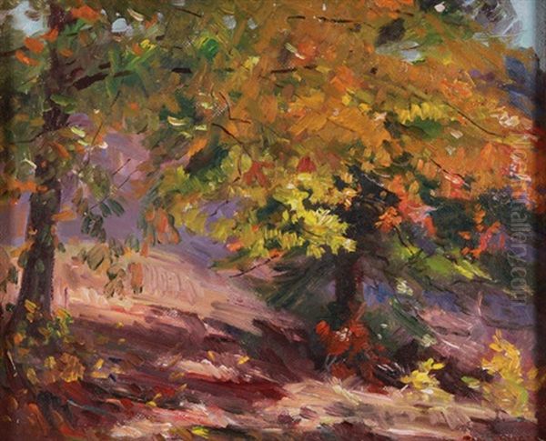 Impressionistic Fall Wooded Landscape - view 1
