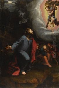 Christ In The Garden Of Gethsemane by Juan Sarinena