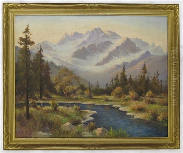 Mountain Landscape With River - view 1