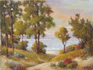 Seascape; Flowering Hills; Desert With Purple Hills; Desert With Cactus, Mountain Road (4 Works)