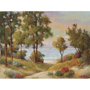 Flowers In Bloom Along The Ocean (+ 3 Others; 4 Works) by Herbert Sartelle